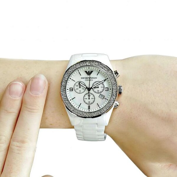 Дамски часовник Emporio Armani Ceramica Chronograph AR1456